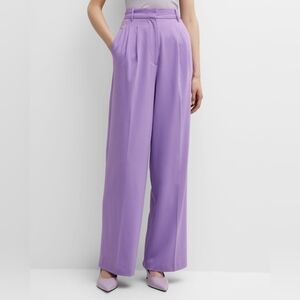 Grey/Ven Maccaden Pleated High-rise Wide-leg Pants In Radiant Orchid size 8 BNWT